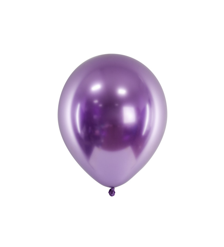 Fialové balónky chrom balení 10ks