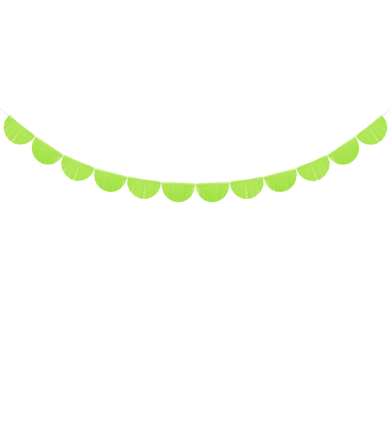 Třásňová girlanda - světle zelené půlměsíčky