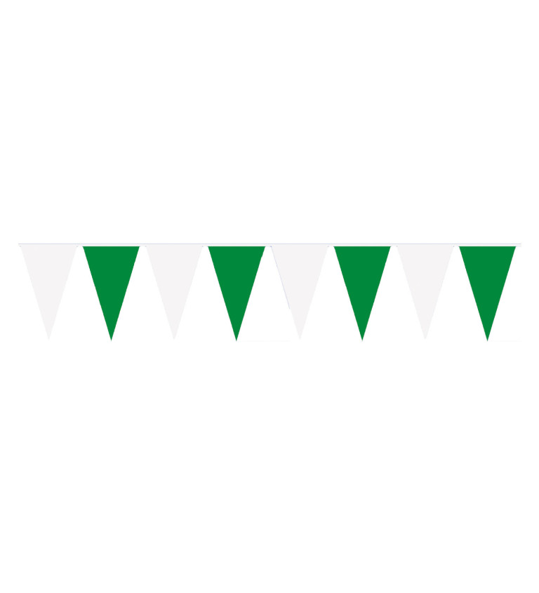 Vlaječková girlanda zeleno-bílá