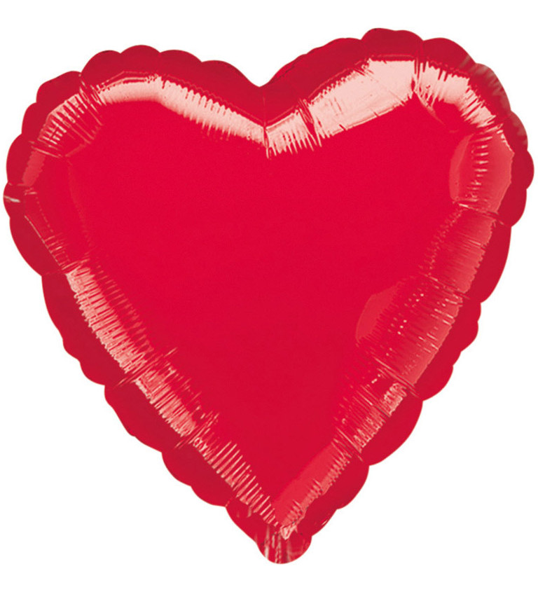Červený velký fólivý balónek ve tvaru srdce
