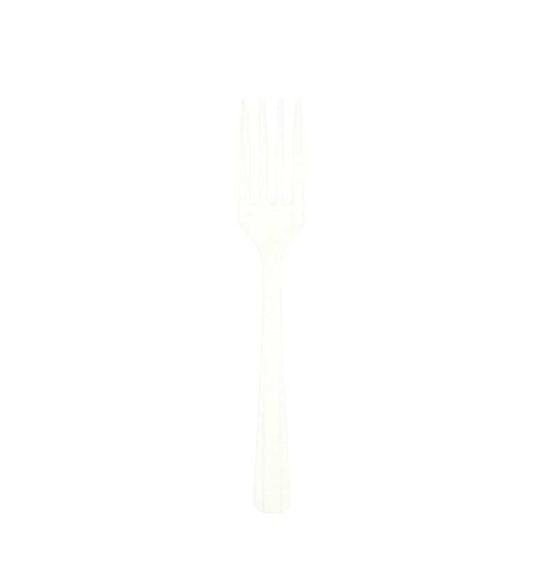 Bílé plastové vidličky