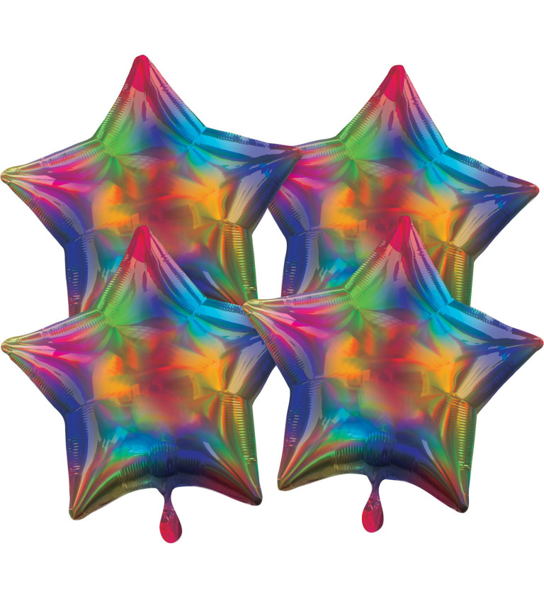 Fóliové balónky duhově pastelové hvězdy II