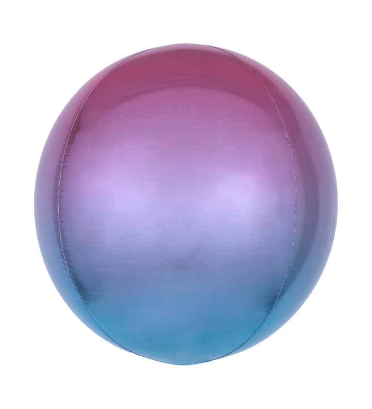 Balónek fóliový - ombré růžovo-modrý