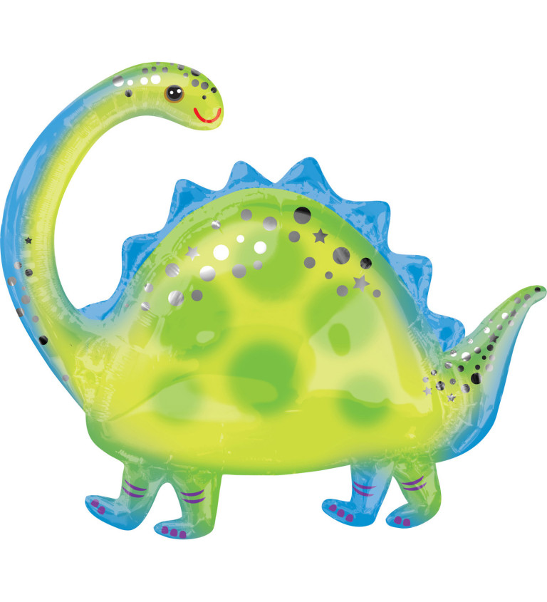 Fóliový balónek zelený dinosaurus