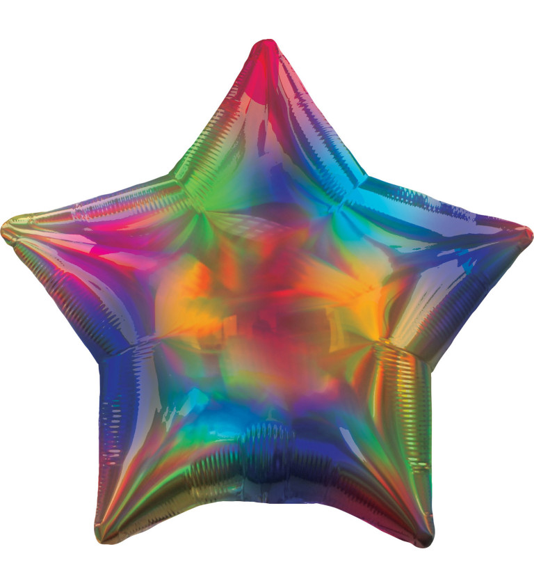 Foliový balónek ve tvaru duhové hvězdy
