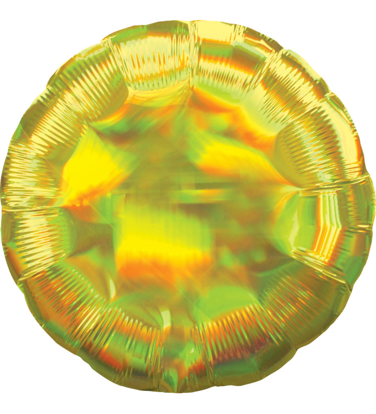 Žlutý holografický balón - fóliový