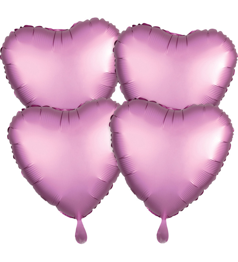 Balónky set - srdce růžová