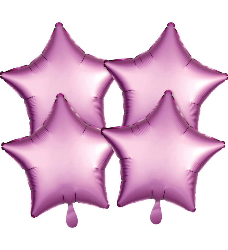 Set balónků hvězdy růžové