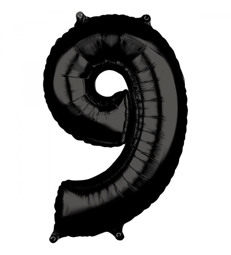 Fóliový černý balónek - číslice 9