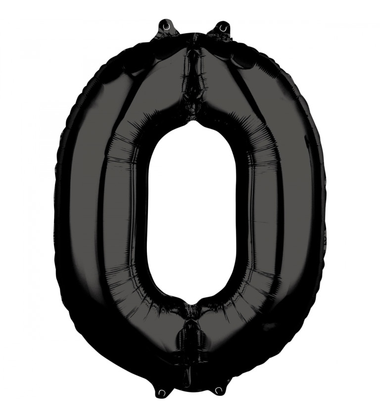 Velký balónek fóliový černý - číslice 0