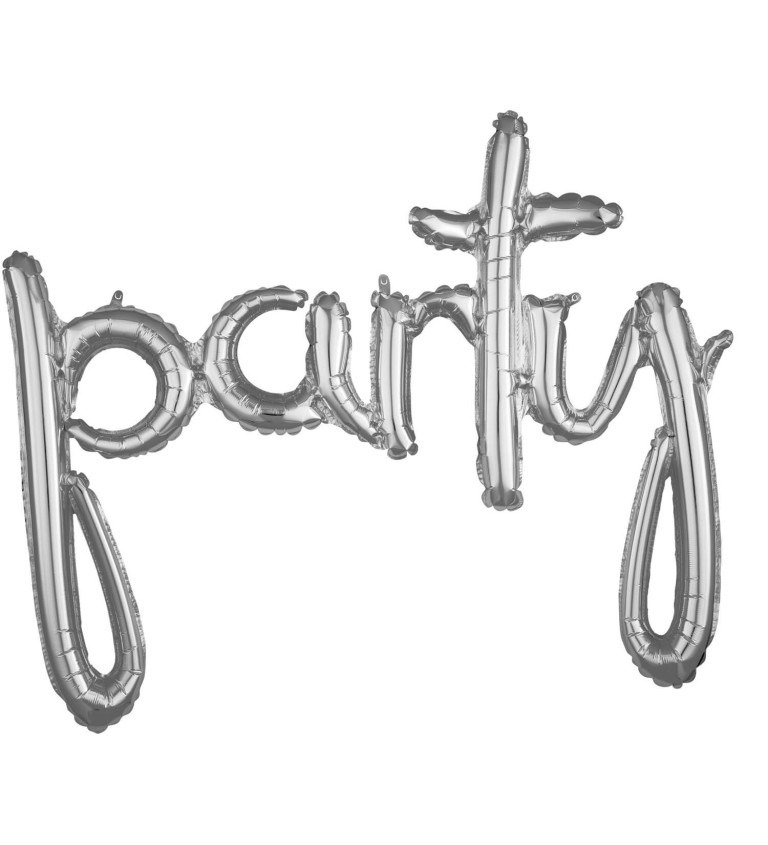 Fóliový nápis Party stříbrný
