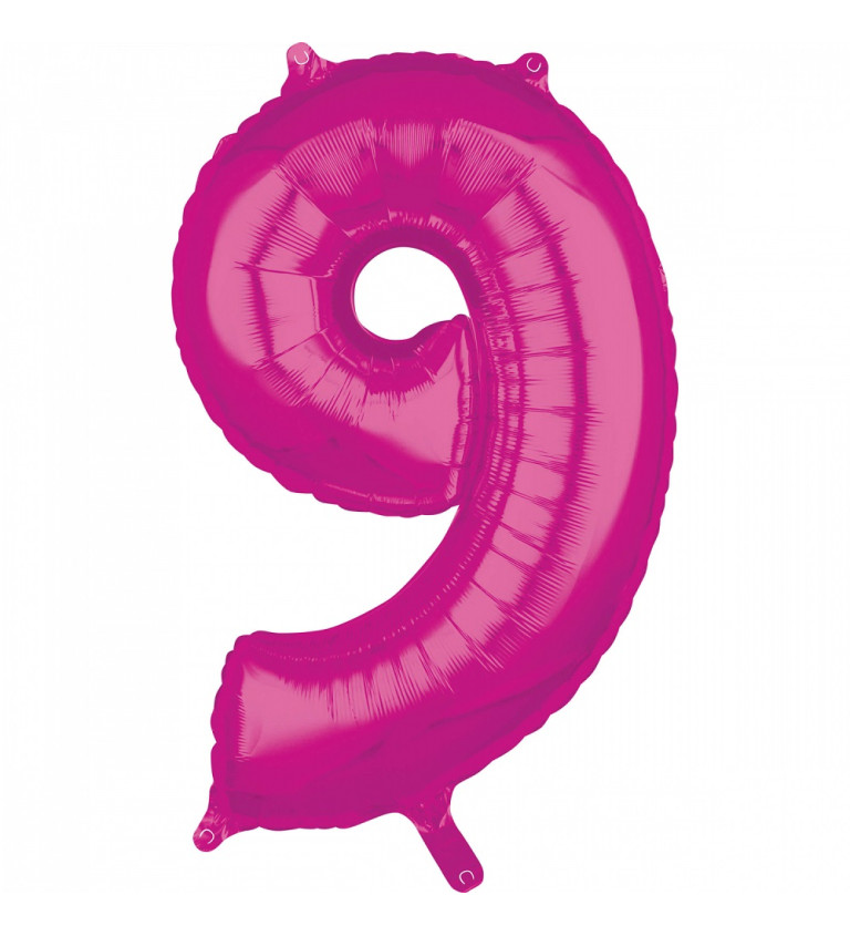 Fóliový balónek růžový číslo 9