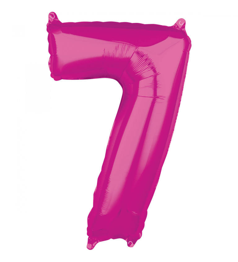 Balónek tmavě růžový - "7"