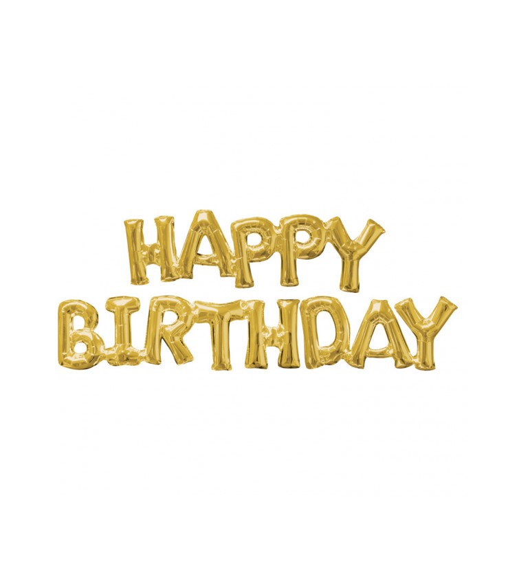 Zlatý balónek - Happy Birthday