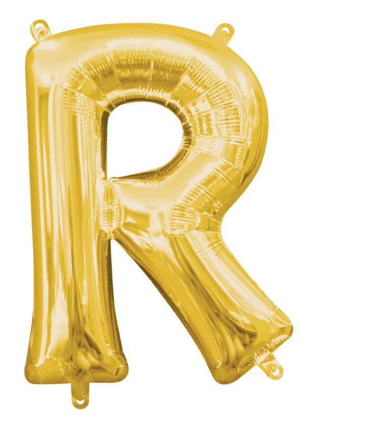 Fóliové zlaté písmeno R - balónek