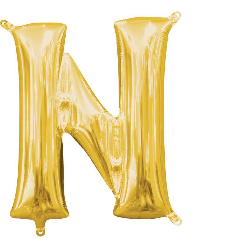 Fóliový zlatý balónek - písmeno N