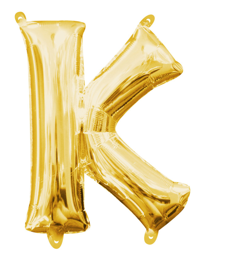 Fóliový balón "K" - Zlatý
