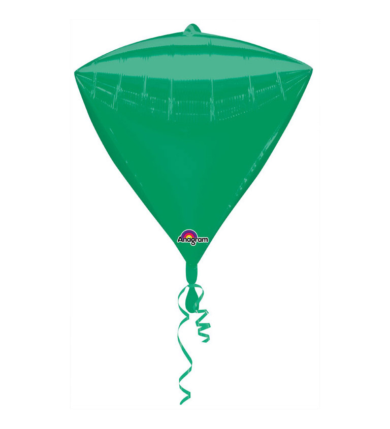Fóliový balonek ve tvaru diamantu - zelená