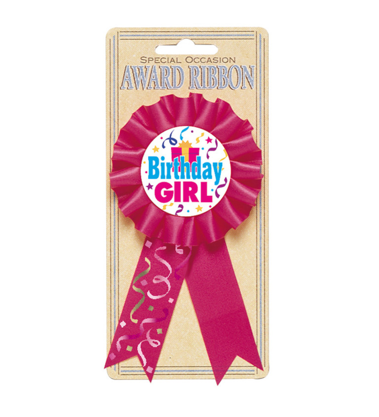 Odznak růžový - První narozeniny
