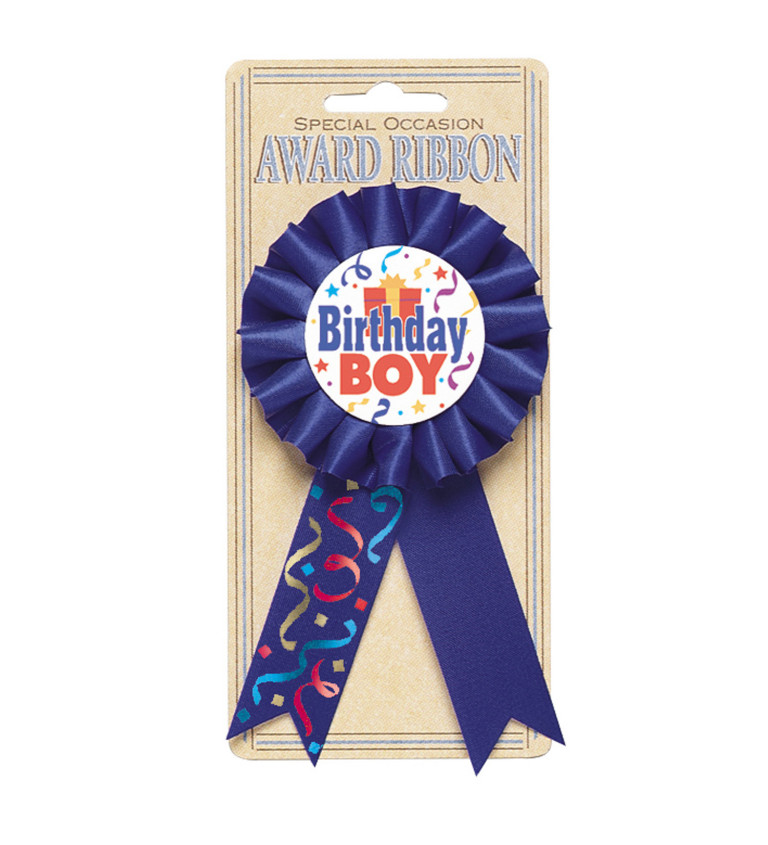 Modrý odznak Birthday boy