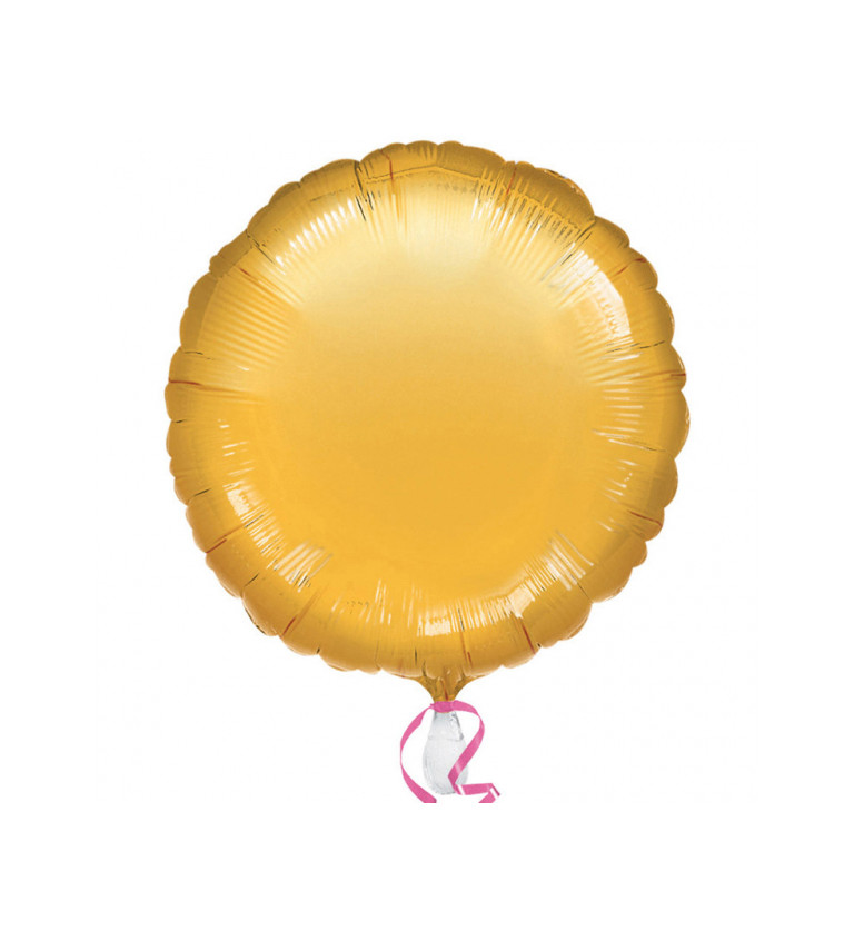 Fóliový balónek kulatý zlatý