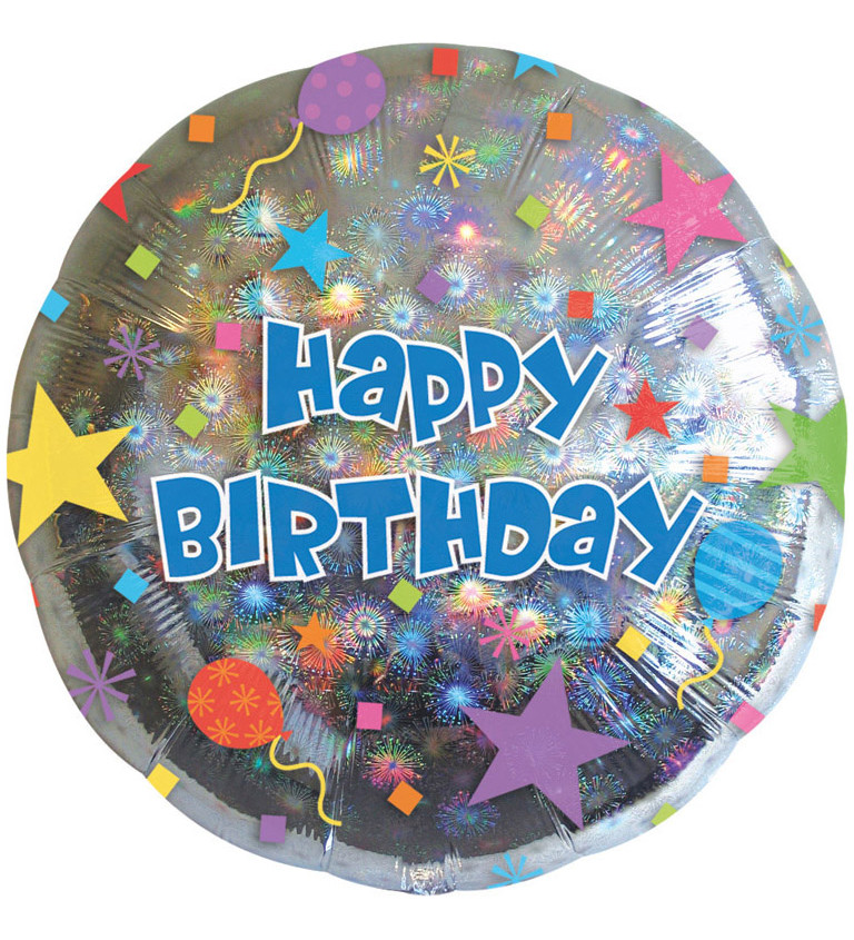 Fóliový balónek s nápisem Happy Birthday