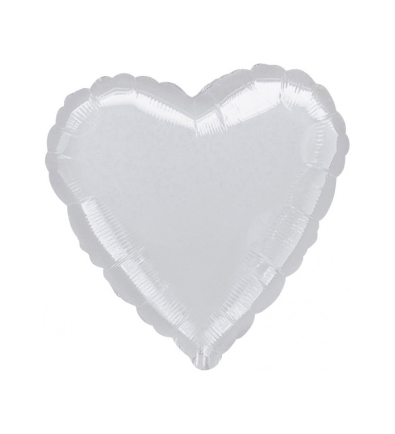 Balónek fóliový - srdce stříbrné