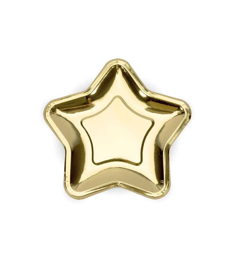 Zlaté hvězdy - papírové talířky
