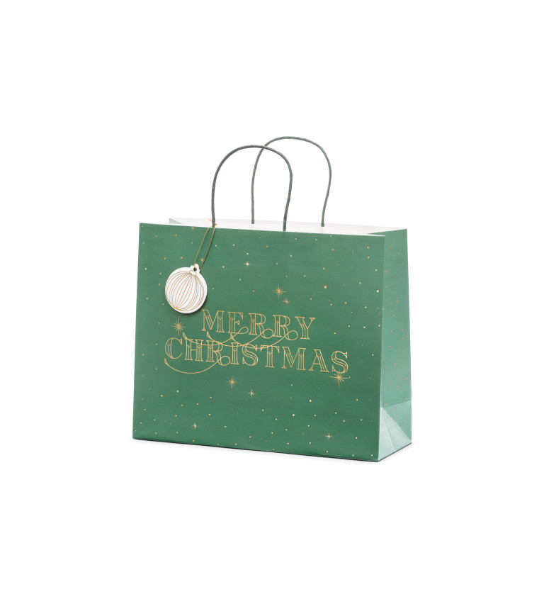 Vánoční taška na dárky - zelená
