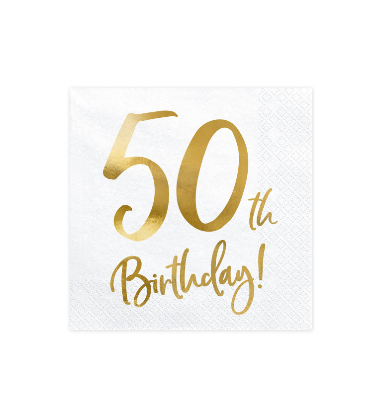 Bílo-zlaté ubrousky - 50. narozeniny