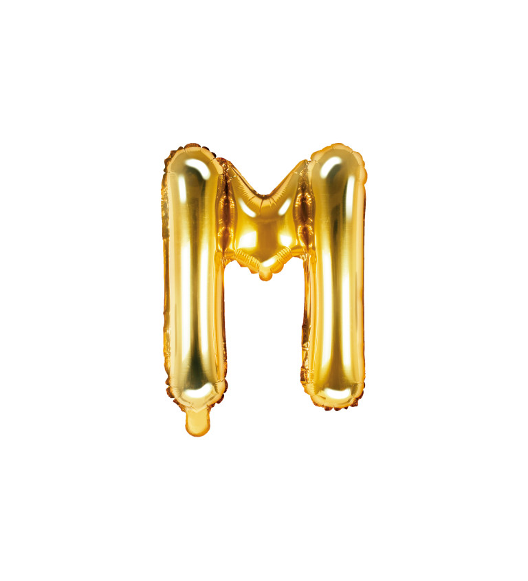 Fóliový balónek zlatý - písmeno M