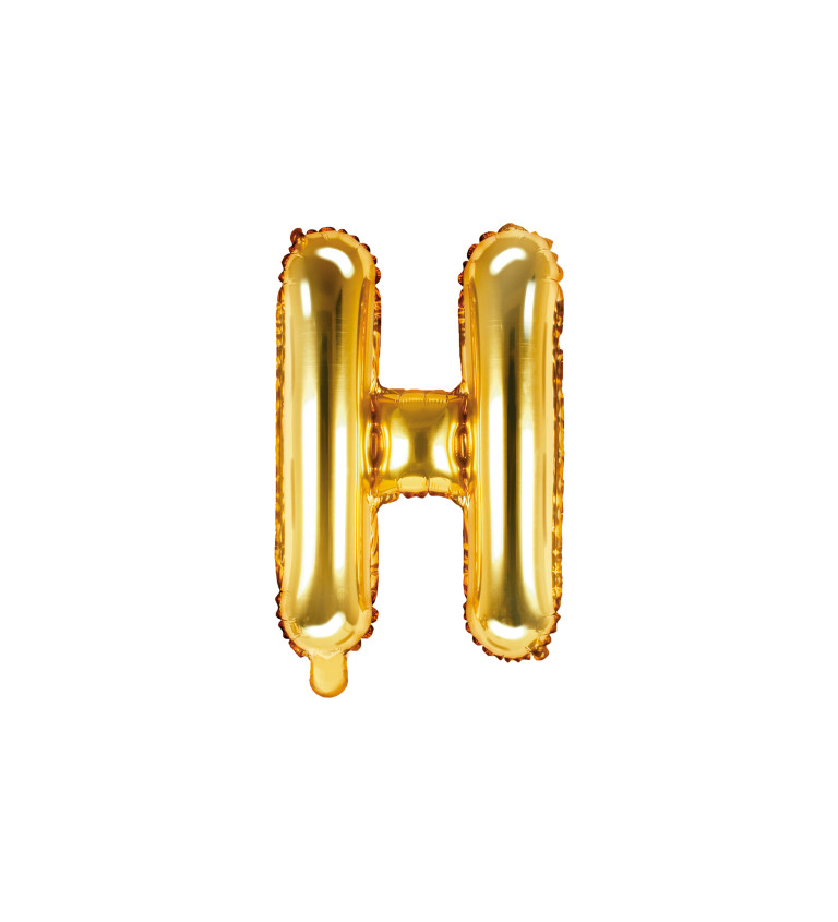 Fóliový mini balónek H - zlatý