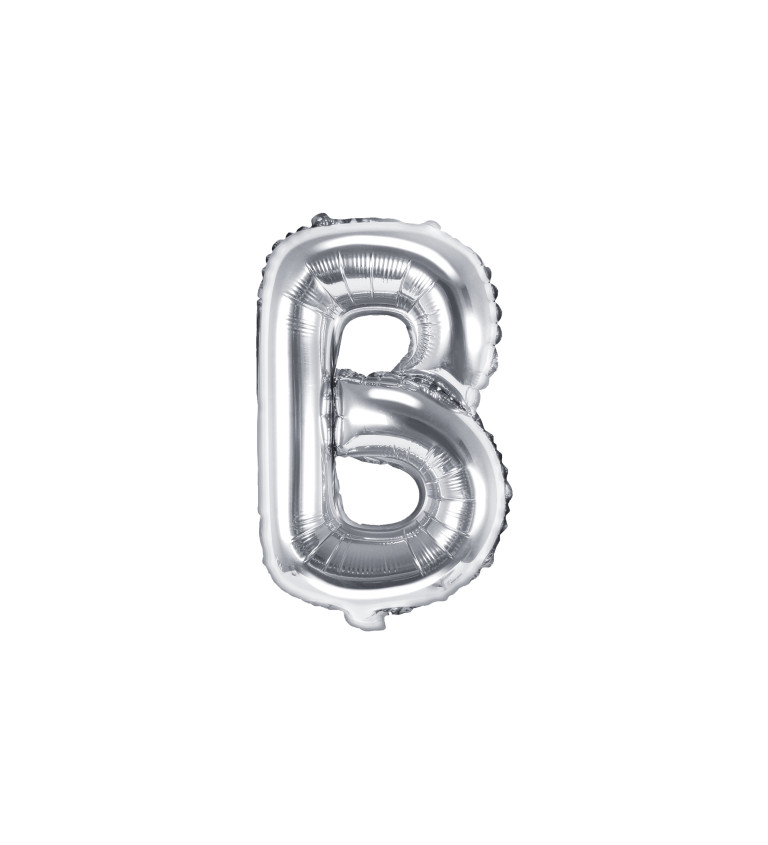 Fóliový mini balónek B - stříbrný