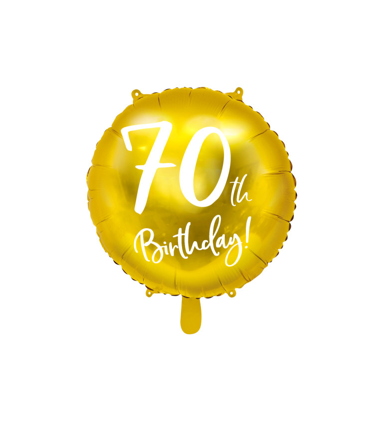 Fóliový balónek s číslicí "70" - zlatý