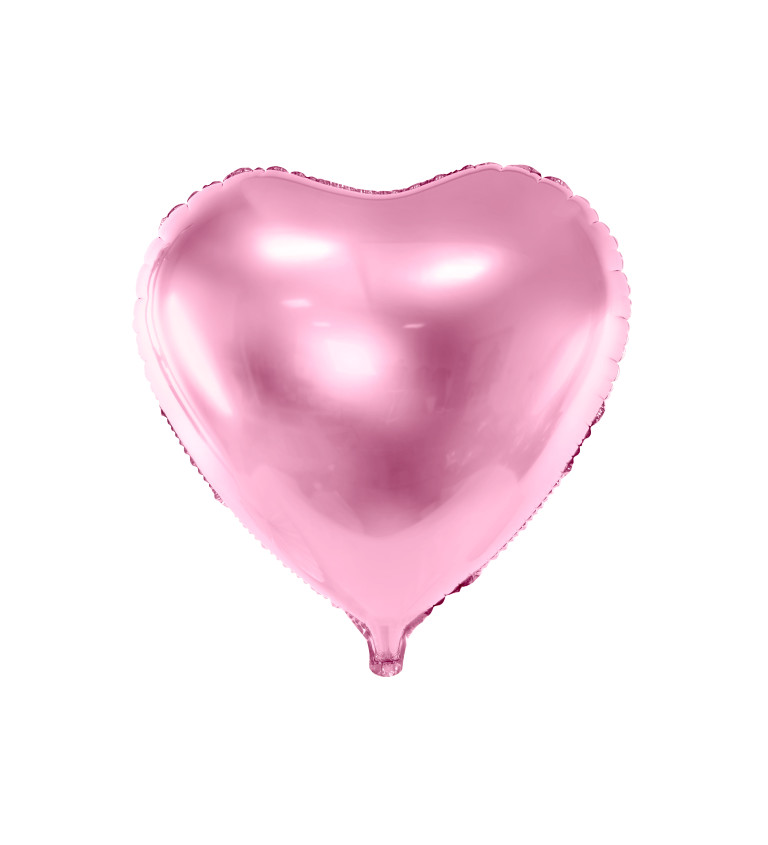 Fóliový balónek srdce - metalický růžový