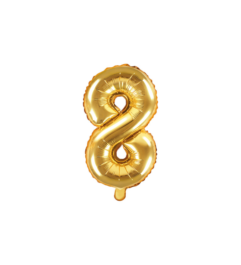 Malá číslice 8 - zlatý balonek