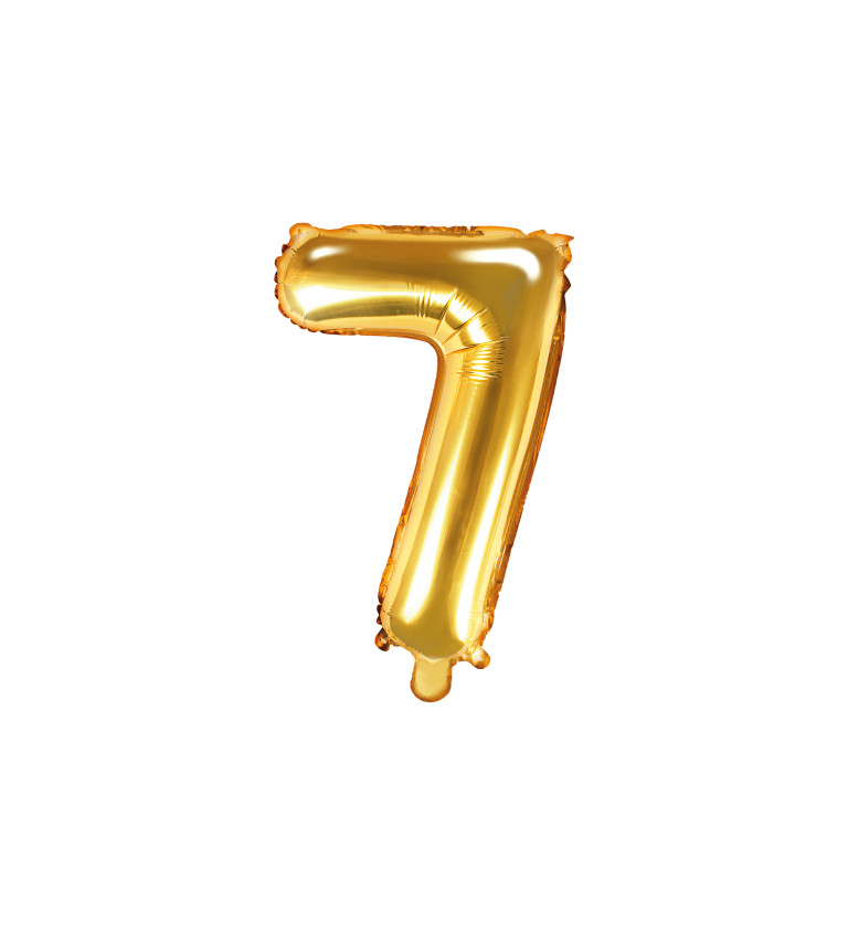 Fóliový zlatý balónek - číslice 7