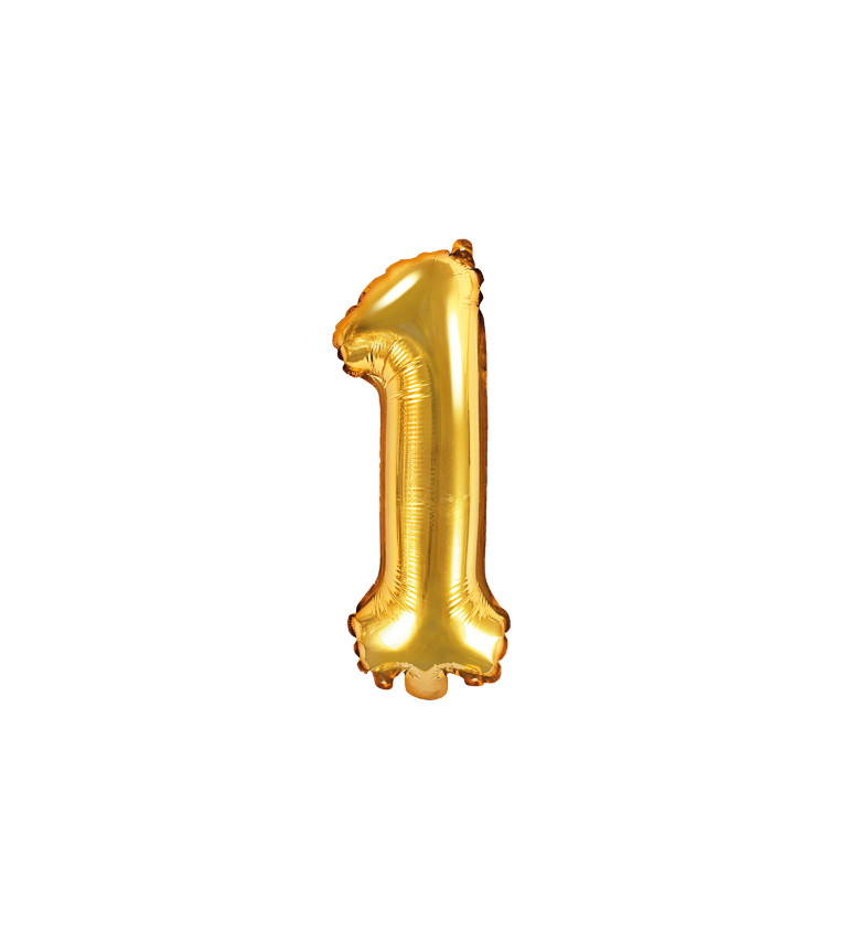 Fóliový zlatý balónek - číslice 1