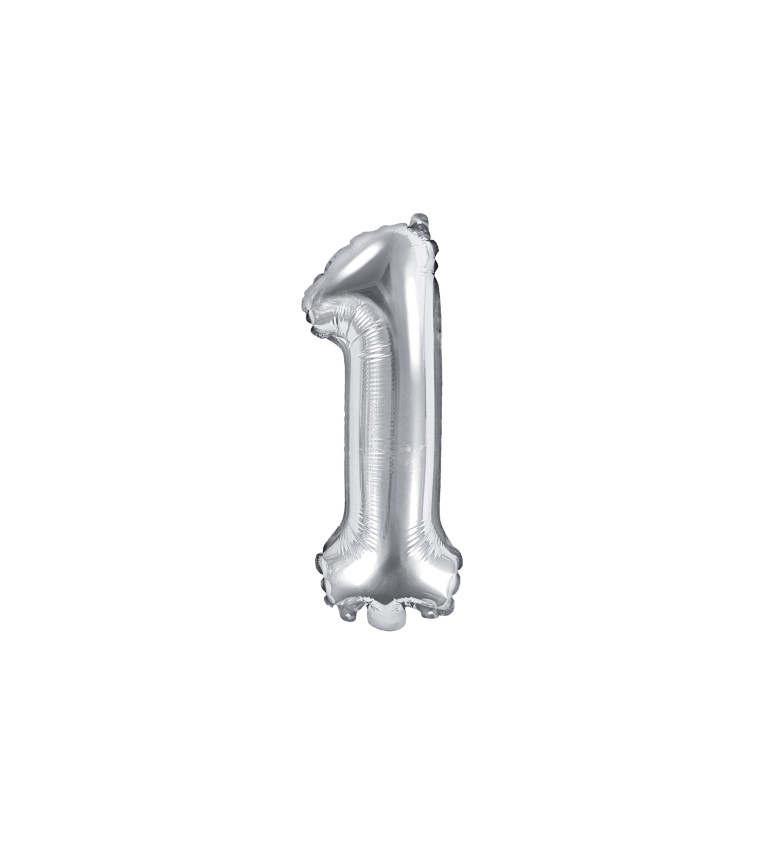 Fóliový balónek - "1" - stříbrný