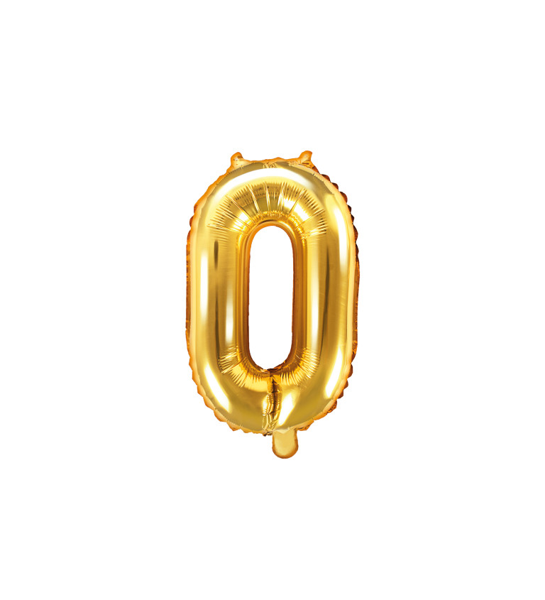 Balónek "0" - zlatý