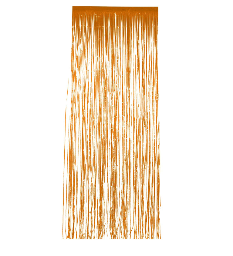 Třpytivý závěs - metalický oranžový