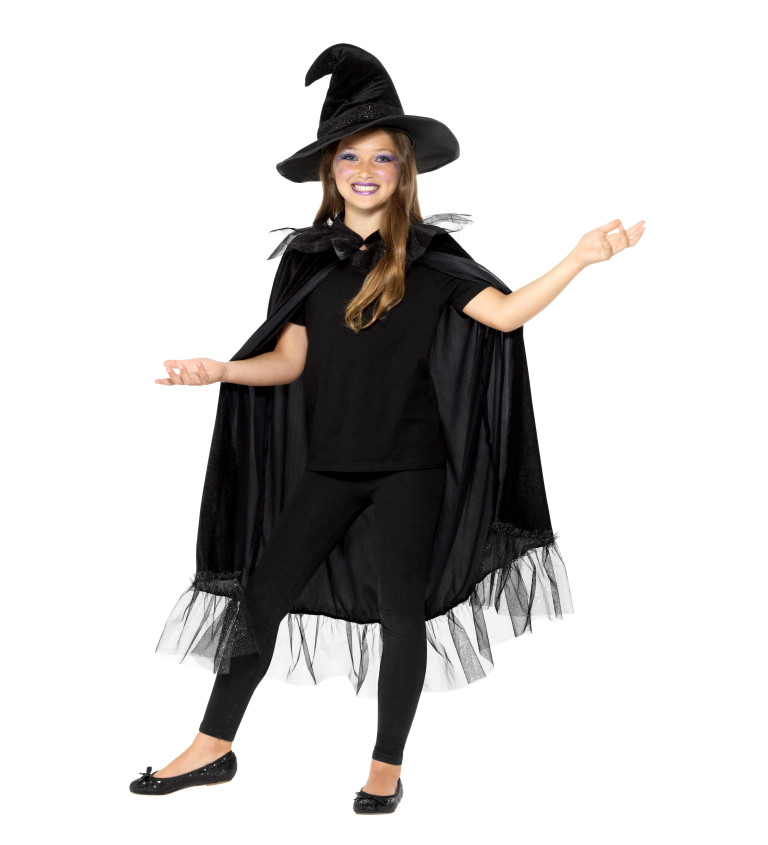 Čarodějnický kostým - klobouk a plášť