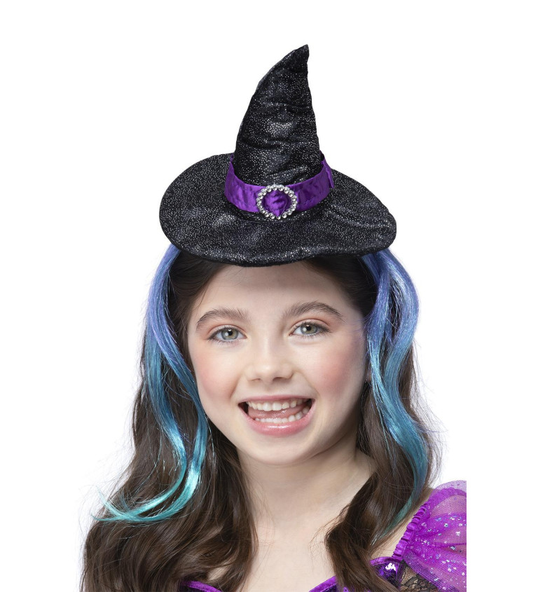 Čarodějnický klobouček s vlasy