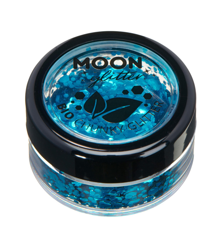 Moon glitter - modré velké třpytky BIO