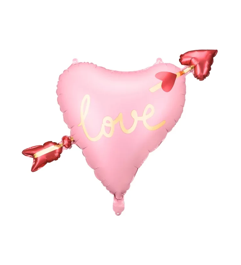 Fóliový balónek srdce s šípem Love