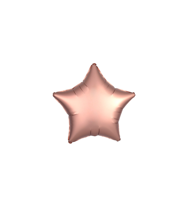 Fóliový balónek hvězda - rosegold