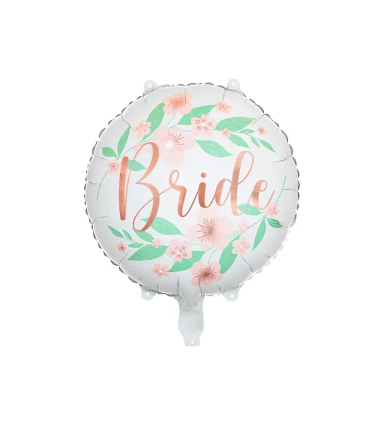 Květinový balónek s nápisem Bride
