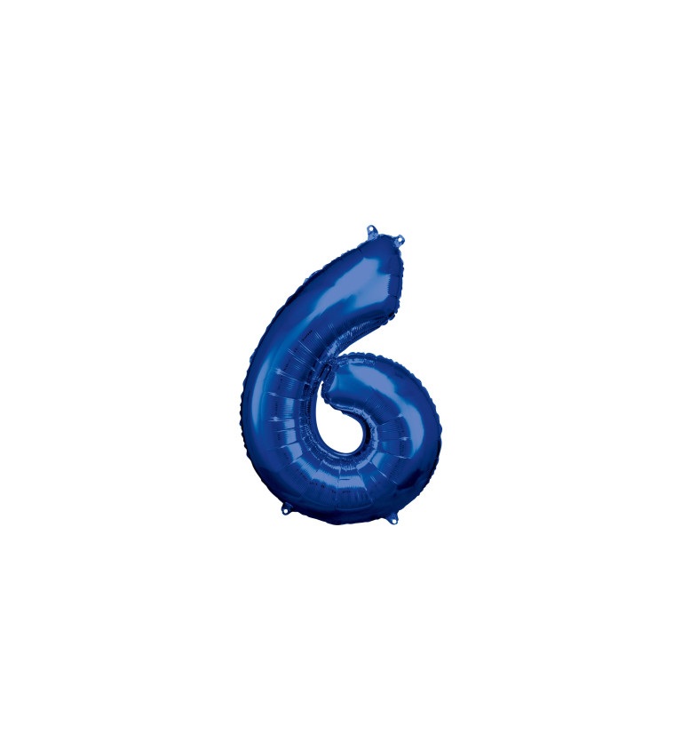 Tmavě modrý balonek číslo 6