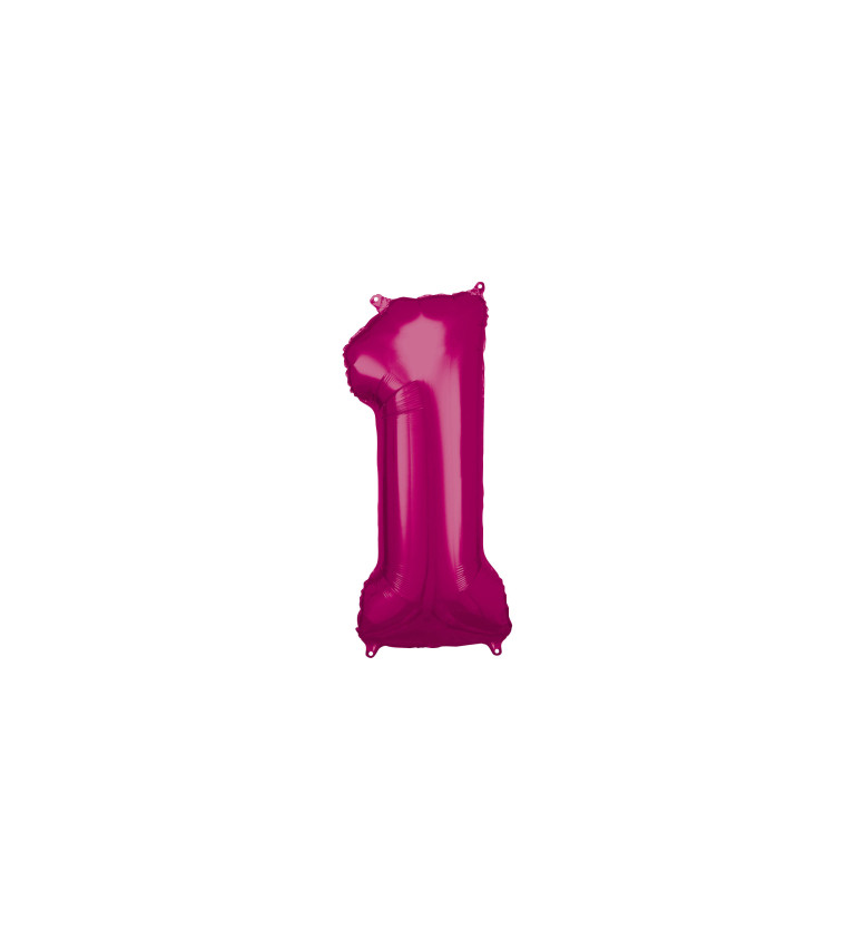Fóliový růžový balónek - číslo 1