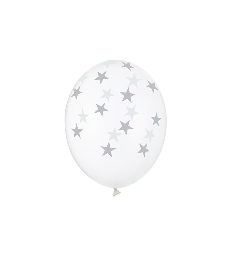 Latexové balónky - stříbrné hvězdy